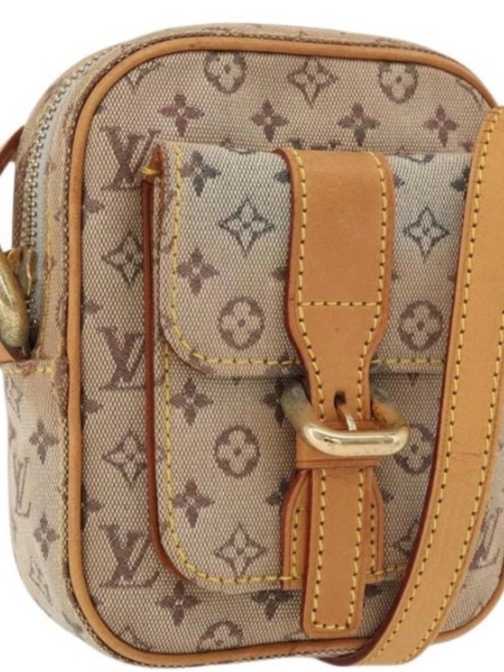 Louis Vuitton Brown Monogram Canvas Mini Crossbody with Tan Leather Trim